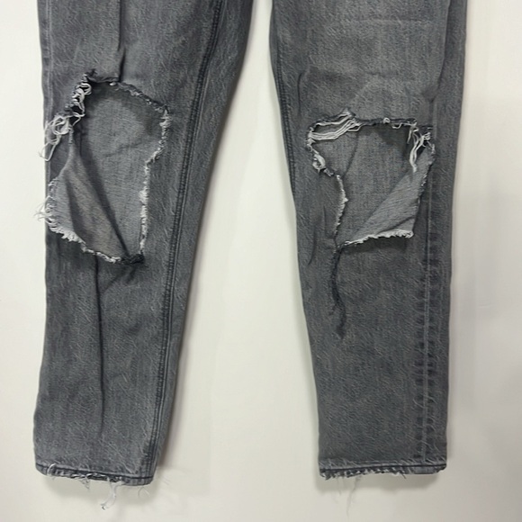 !SOLD! AMERICAN EAGLE Gray Distressed Jeans Black Streetwear Ripped Skinny US 4 - Picture 6 of 13